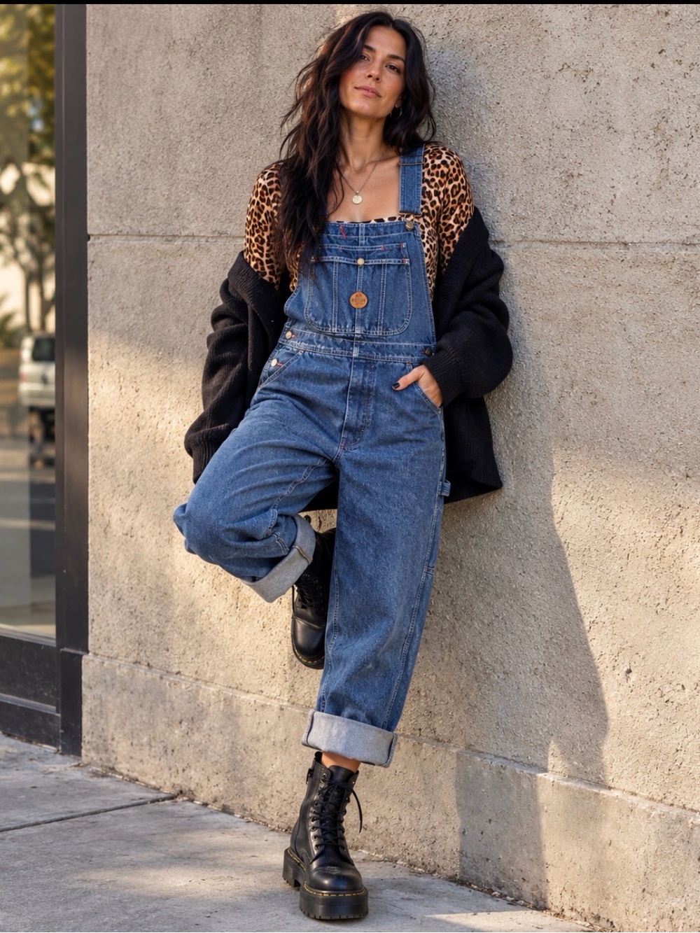 red kap denim overalls 34x30 baggy carpenter workwear streetwear unisex utility
